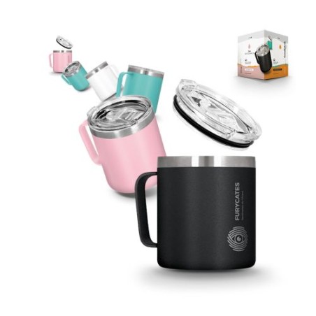 Mug isotherme double paroi inox avec couvercle personnalisé idéal cadeau entreprise