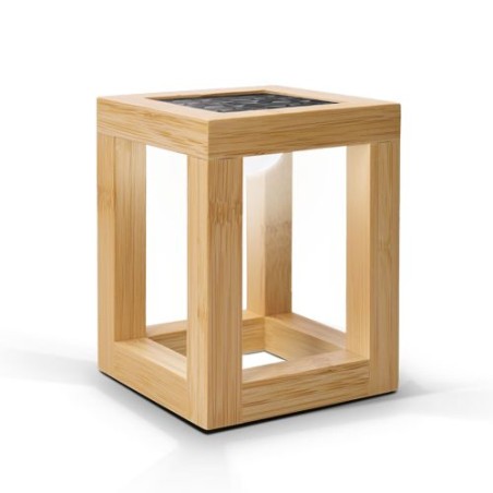 Lampe Solaire Éco-responsable et Élégante en Bambou Personnalisée pas cher livraison express 24h 48h