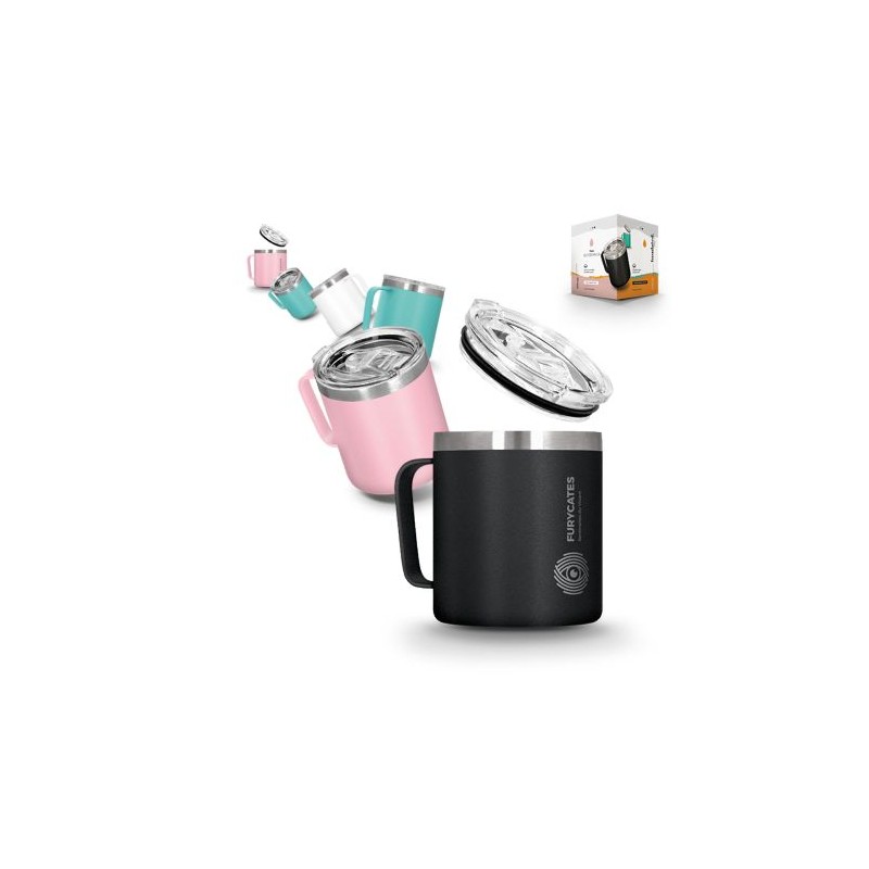 Mug isotherme double paroi inox avec couvercle personnalisé idéal cadeau entreprise personnalisable avec votre logo