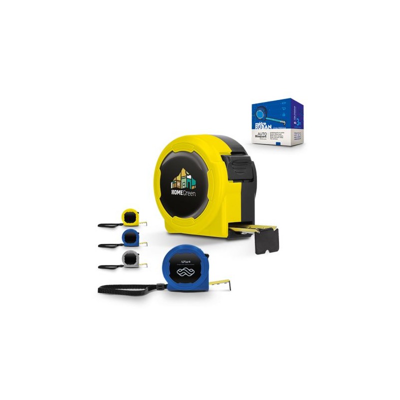 Mètre Ruban Jaune 3m x 16mm en Coque Plastique - Outil Publicitaire Personnalisé