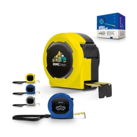Mètre Ruban Jaune 3m x 16mm en Coque Plastique - Outil Publicitaire Personnalisé