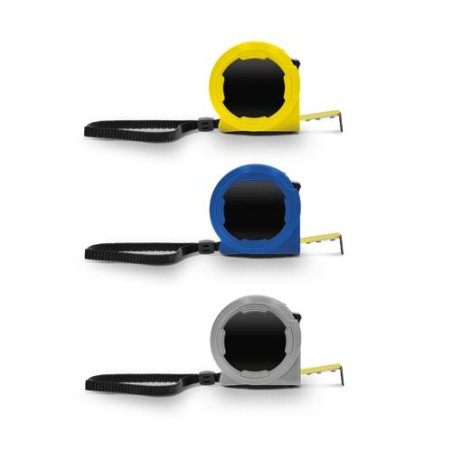 Mètre Ruban Jaune 3m x 16mm en Coque Plastique - Outil Publicitaire Personnalisé marquage laser ultra précis