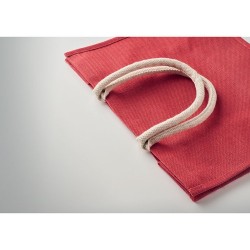 Sac Shopping Éco-responsable Personnalisé en Jute Élégant AURA Matières : jute Couleurs : rouge accessoire événementiel unique