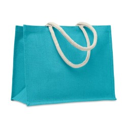 Sac Shopping Éco-responsable Personnalisé en Jute Élégant AURA Matières : jute Couleurs : bleu 2