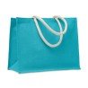 Sac Shopping Éco-responsable Personnalisé en Jute Élégant AURA Matières : jute Couleurs : turquoise cadeau entreprise pas cher