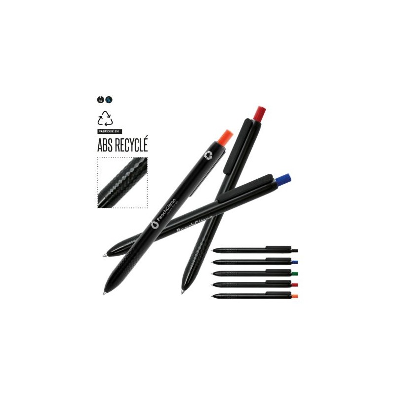 Stylo bille  à encre bleue en matière recyclée - Cadeaux d'entreprise goodies personnalisé en stock