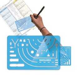 Règle Normographe Éco-responsable 125x80x1,5 mm - Assistant du Constat Amiable