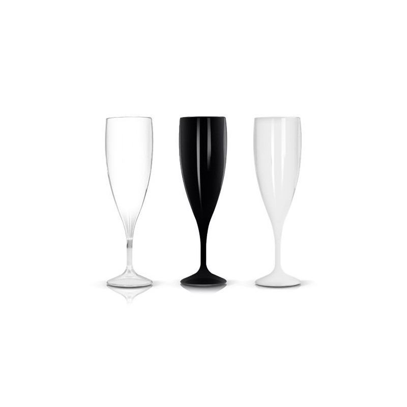 Flûte à Champagne Réutilisable en Plastique Éco-responsable Tritan 14 cl Ras Bord marquage laser ultra précis