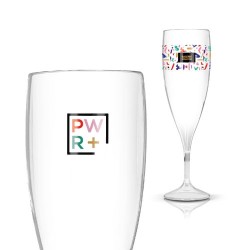 Flûte à Champagne Réutilisable en Plastique Éco-responsable Tritan 14 cl Ras Bord objet promotionnel éco-responsable