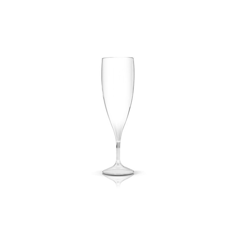 Flûte à Champagne Réutilisable en Plastique Éco-responsable Tritan 14 cl Ras Bord objet promo petit budget