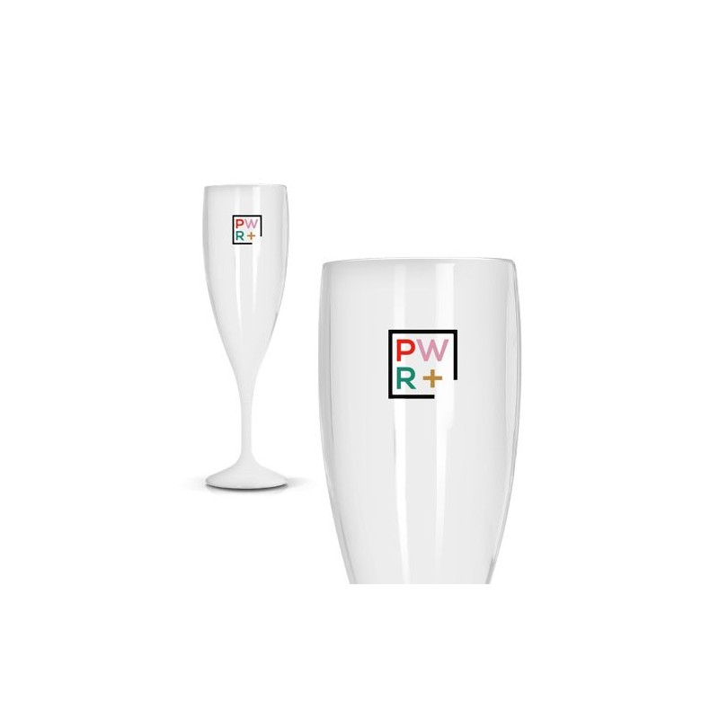 Flûte à Champagne Réutilisable en Plastique Éco-responsable Tritan 14 cl Ras Bord accessoire événementiel unique