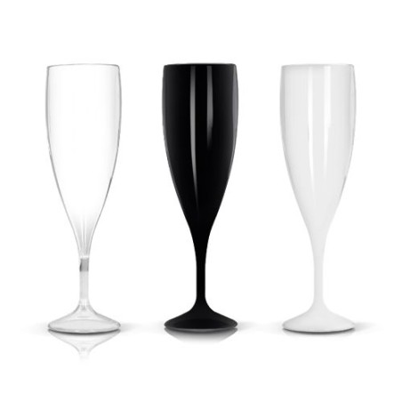 Flûte à Champagne Réutilisable en Plastique Éco-responsable Tritan 14 cl Ras Bord impression haute définition