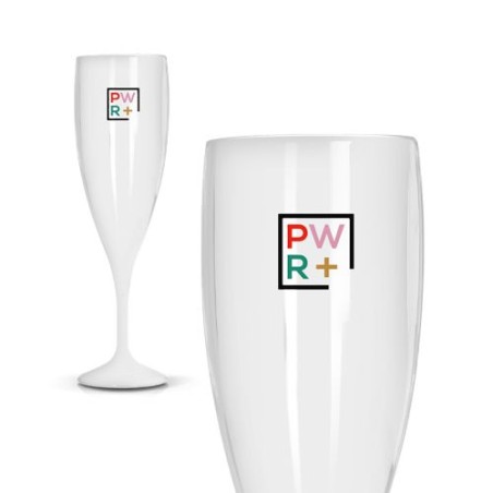 Flûte à Champagne Réutilisable en Plastique Éco-responsable Tritan 14 cl Ras Bord personnalisation rapide en France
