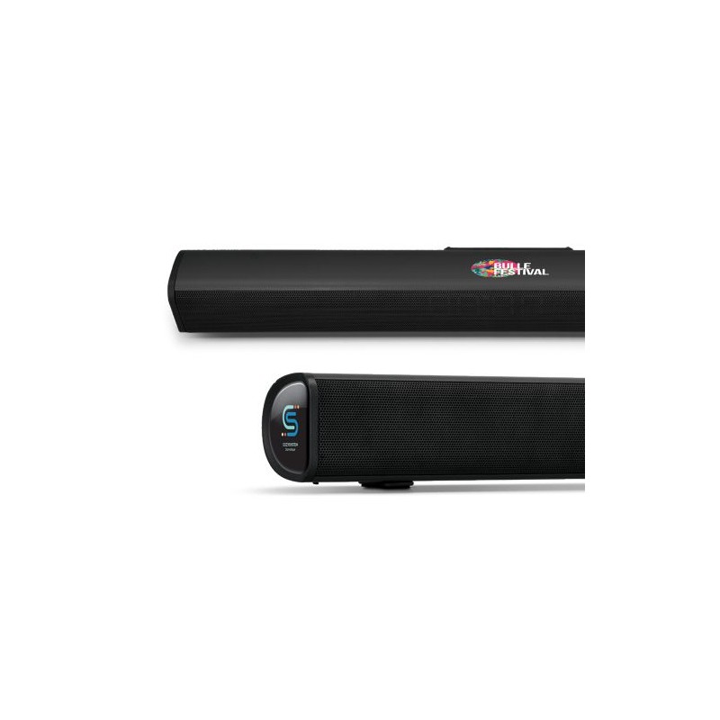 Enceinte Barre de Son Éco-responsable BT5.0 16 W (2x 8 W), Radio FM, Horloge - Son de Qualité Personnalisée cadeau entreprise pa