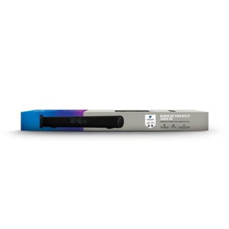 Enceinte Barre de Son Éco-responsable BT5.0 16 W (2x 8 W), Radio FM, Horloge - Son de Qualité Personnalisée impression haute déf