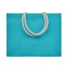 Sac Shopping Éco-responsable Personnalisé en Jute Élégant AURA Matières : jute Couleurs : turquoise impression haute définition