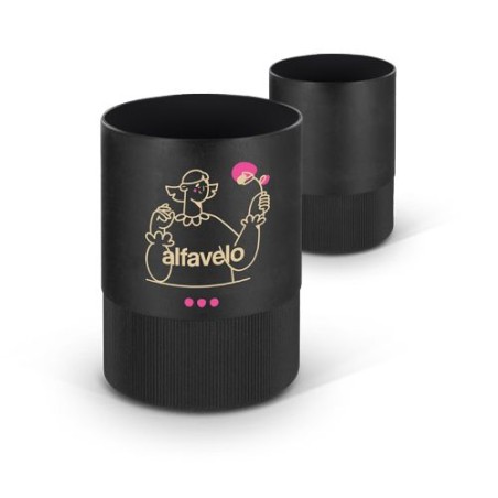 Pot à Crayons Éco-responsable en Plastique Recyclé Noir Personnalisable impression haute définition