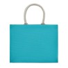 Sac Shopping Éco-responsable Personnalisé en Jute Élégant AURA Matières : jute Couleurs : turquoise cadeau collaborateur premium