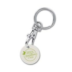 Porte-Clés Écologique Mousqueton Métal avec Jeton en Bio-Composites Bioplast®