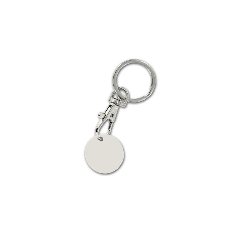 Porte-Clés Éco-responsable Mousqueton Métal avec Jeton en Bio-Composites Bioplast® personnalisable avec votre logo