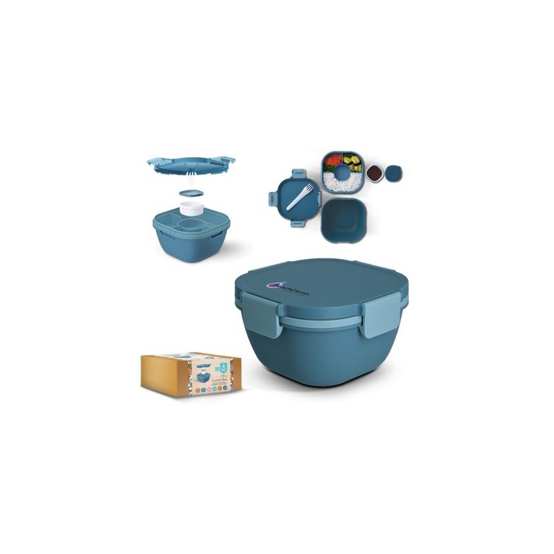 Boîte à Repas Multi-Compartiments avec Fourchette - Idéale pour vos Repas impression logo haute qualité