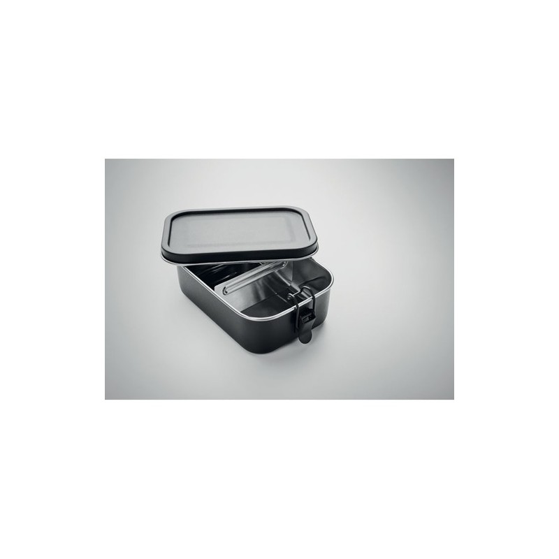 Lunch box en acier inoxydable personnalisée 750ml - CHAN LUNCHBOX COLOUR Matières : acier inoxydable Couleurs : noir impression 