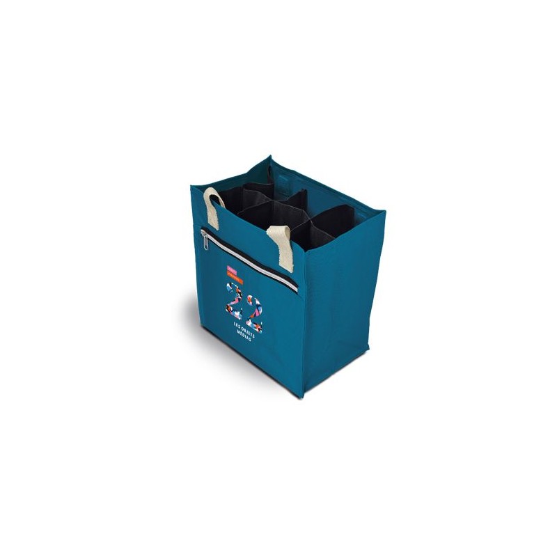 Sac Shopping Pratique pour 6 Bouteilles - Objet Publicitaire impression logo haute qualité
