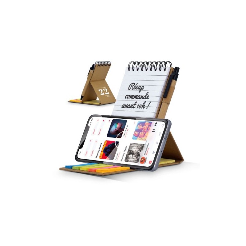 Carnet de Notes Repositionnables Éco-responsable & Support Téléphone CARNET