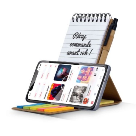 Carnet de Notes Repositionnables Éco-responsable & Support Téléphone CARNET cadeau entreprise pas cher