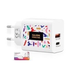 Chargeur secteur rapide 20W USB QC3.0 & Type-C PD personnalisé pas cher