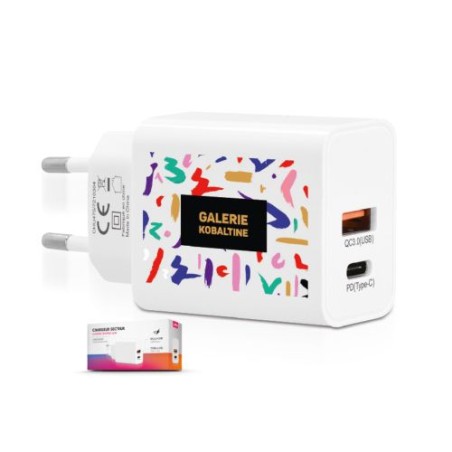 Chargeur secteur rapide 20W USB QC3.0 & Type-C PD personnalisé pas cher