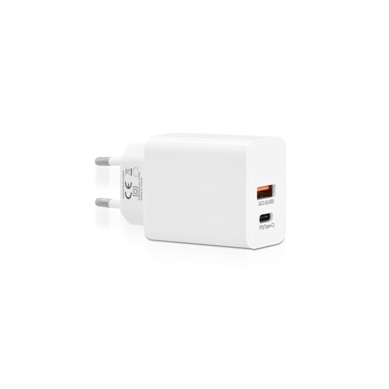 Chargeur secteur rapide 20W USB QC3.0 & Type-C PD personnalisé pas cher impression haute définition