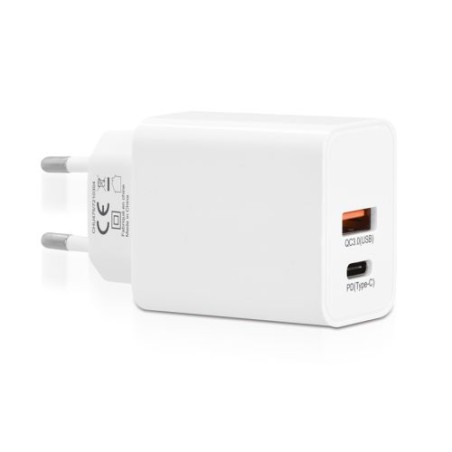 Chargeur secteur rapide 20W USB QC3.0 & Type-C PD personnalisé pas cher impression haute définition