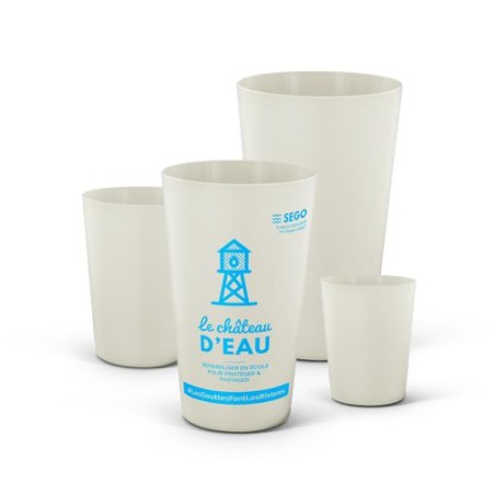 Gobelet Réutilisable Éco-responsable en Biocomposite 30 cl RAS BORD cadeau entreprise pas cher