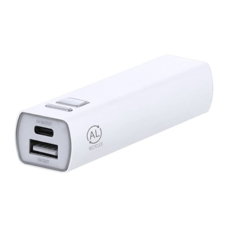 Power Bank Personnalisé Éco-responsable Pas Cher - Serdinam Matières : aluminium recyclé  Couleurs : bleu goodies publicitaire é