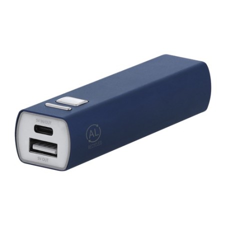Power Bank Personnalisé Éco-responsable Pas Cher - Serdinam Matières : aluminium recyclé  Couleurs : bleu marine cadeau entrepri