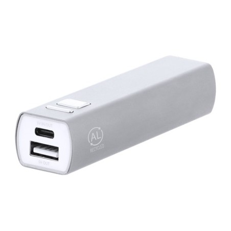 Power Bank Personnalisé Éco-responsable Pas Cher - Serdinam Matières : aluminium recyclé  Couleurs : bleu marine objet promo pet