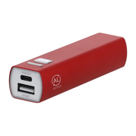 Power Bank Personnalisé Éco-responsable Pas Cher - Serdinam Matières : aluminium recyclé  Couleurs : argenté impression logo hau