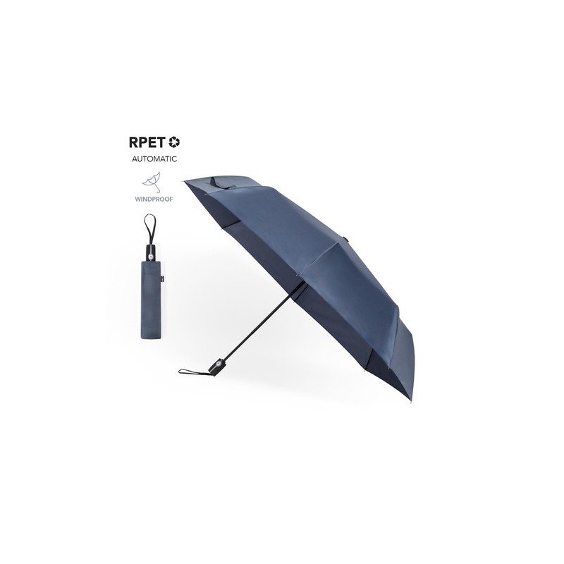 Parapluie Personnalisé Durable pas cher - Krastony Matières : PET recyclé Couleurs : noir objet promotionnel éco-responsable