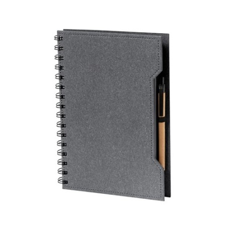 Cahier Éco-Responsable Personnalisé pas cher Mecony Matières : carton recyclé Couleurs : noir personnalisable avec votre logo