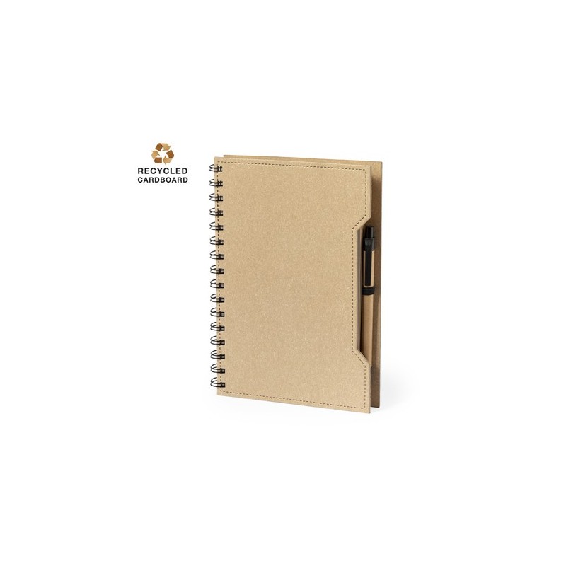 Cahier Éco-Responsable Personnalisé pas cher Mecony Matières : carton recyclé Couleurs : noir cadeau entreprise pas cher
