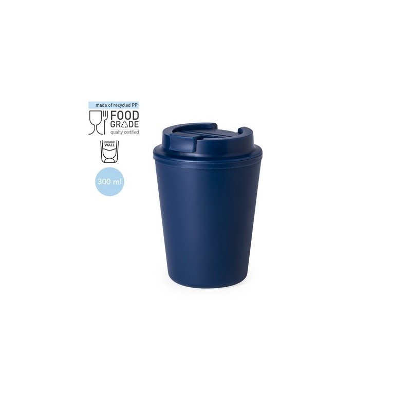 Mug Isotherme Personnalisé en Verre Thermique Holwe Couleurs : blanc Matières : polypropylène (PP) recyclé objet promotionnel éc