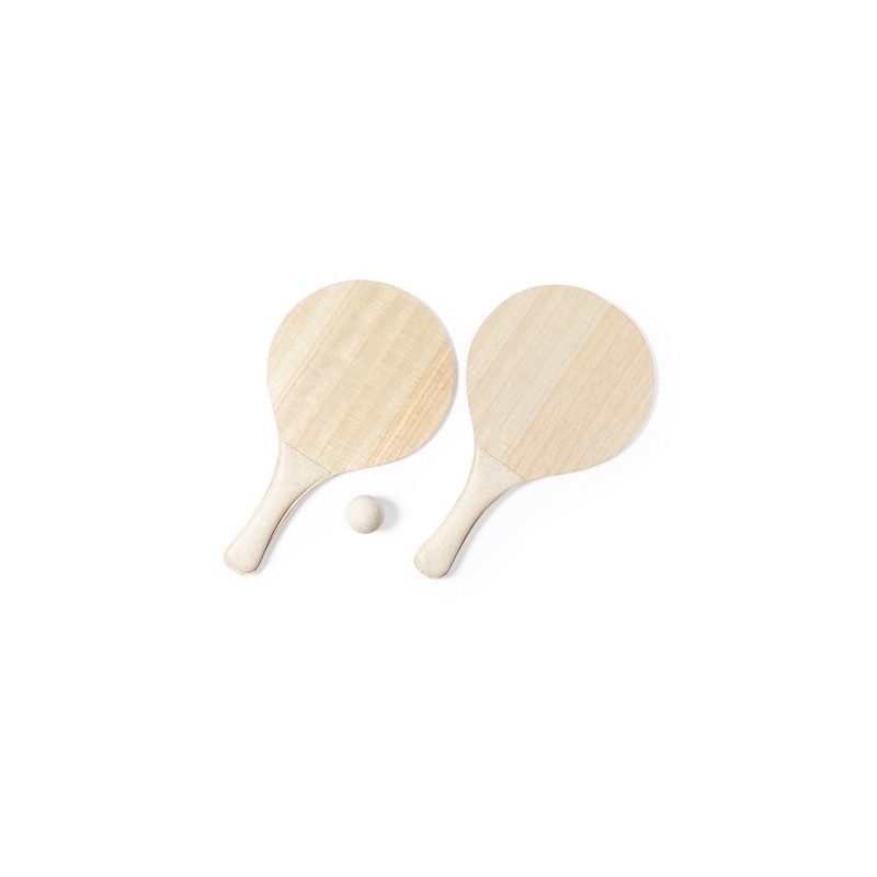 Raquette de Plage Personnalisable 3 en 1 - Pecter Matières : bois personnalisable avec votre logo
