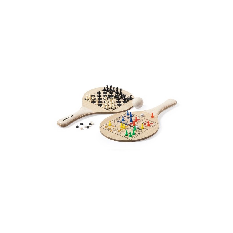 Raquette de Plage Personnalisable 3 en 1 - Pecter Matières : bois marquage laser ultra précis