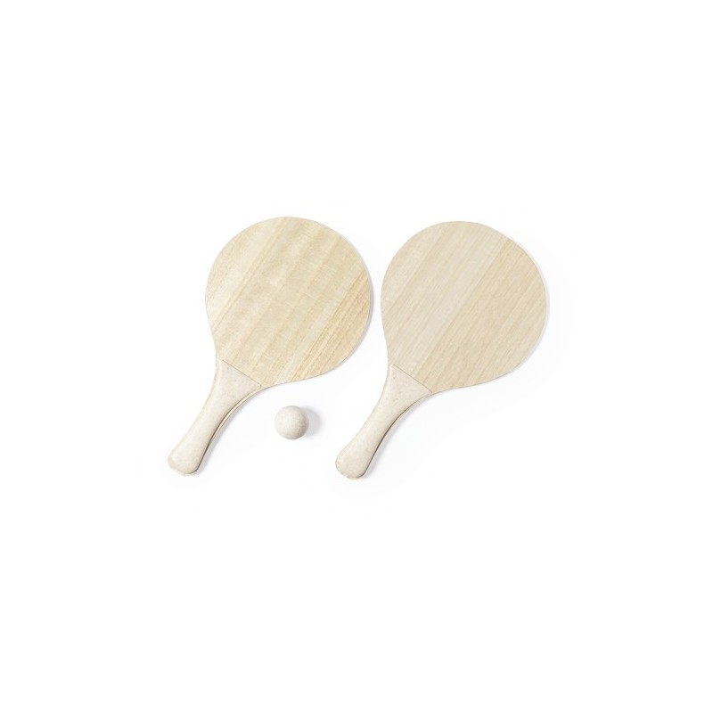 Raquette de Plage Personnalisable 3 en 1 - Pecter Matières : bois accessoire événementiel unique