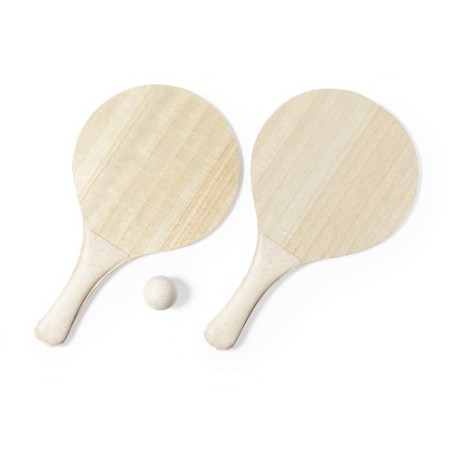 Raquette de Plage Personnalisable 3 en 1 - Pecter Matières : bois accessoire événementiel unique