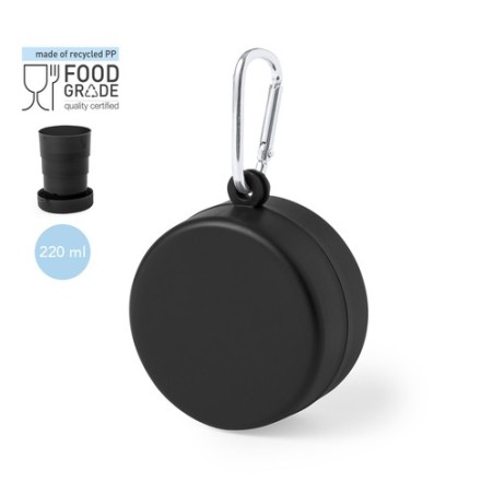 Gobelet Éco-responsable Pliable Pratique Personnalisé - Jado Couleurs : noir Matières : polypropylène (PP) recyclé impression ha