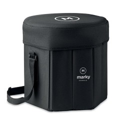 Tabouret/Table Pliable Personnalisé Éco-responsable pour Loisirs - SEAT & DRINK Matières : MDF Couleurs : noir goodies publicita