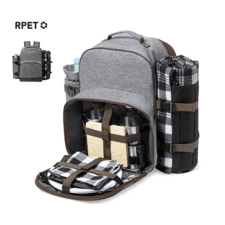 Sac à Dos Isotherme Éco-responsable Élégant Personnalisé pour Picnic Seyman Matières : PET recyclé Couleurs : gris personnalisab
