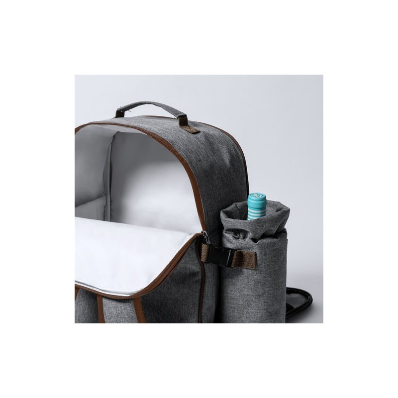 Sac à Dos Isotherme Éco-responsable Élégant Personnalisé pour Picnic Seyman Matières : PET recyclé Couleurs : gris marquage lase